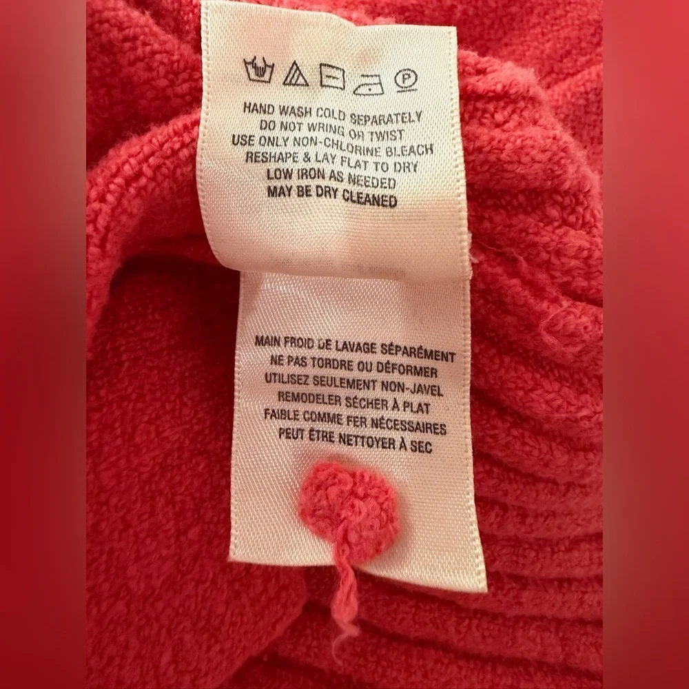 Anthropologie Moth Coral Knit Cotton Blend Hoodie Sweater size S